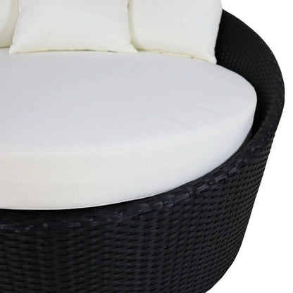 Gro Outdoor Rattan Wicker Daybed with Glass Top Table