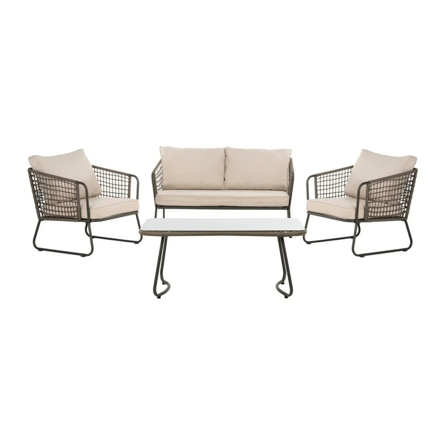 Clementine 4 Piece Outdoor All-Weather Rope Sofa Set