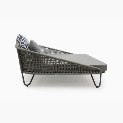 Kaelyn Outdoor Rope Patio Furniture Daybed (Grey)