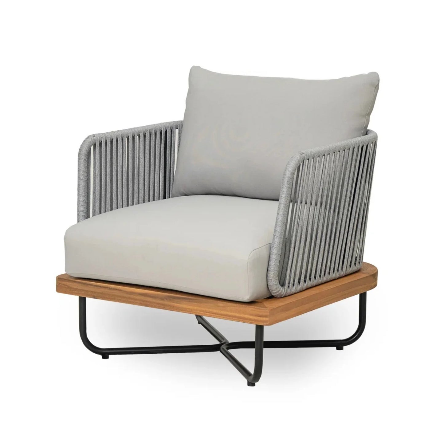 Oindrila Outdoor 6-Piece Rope Woven Conversation Sofa Set with Wooden Top Table
