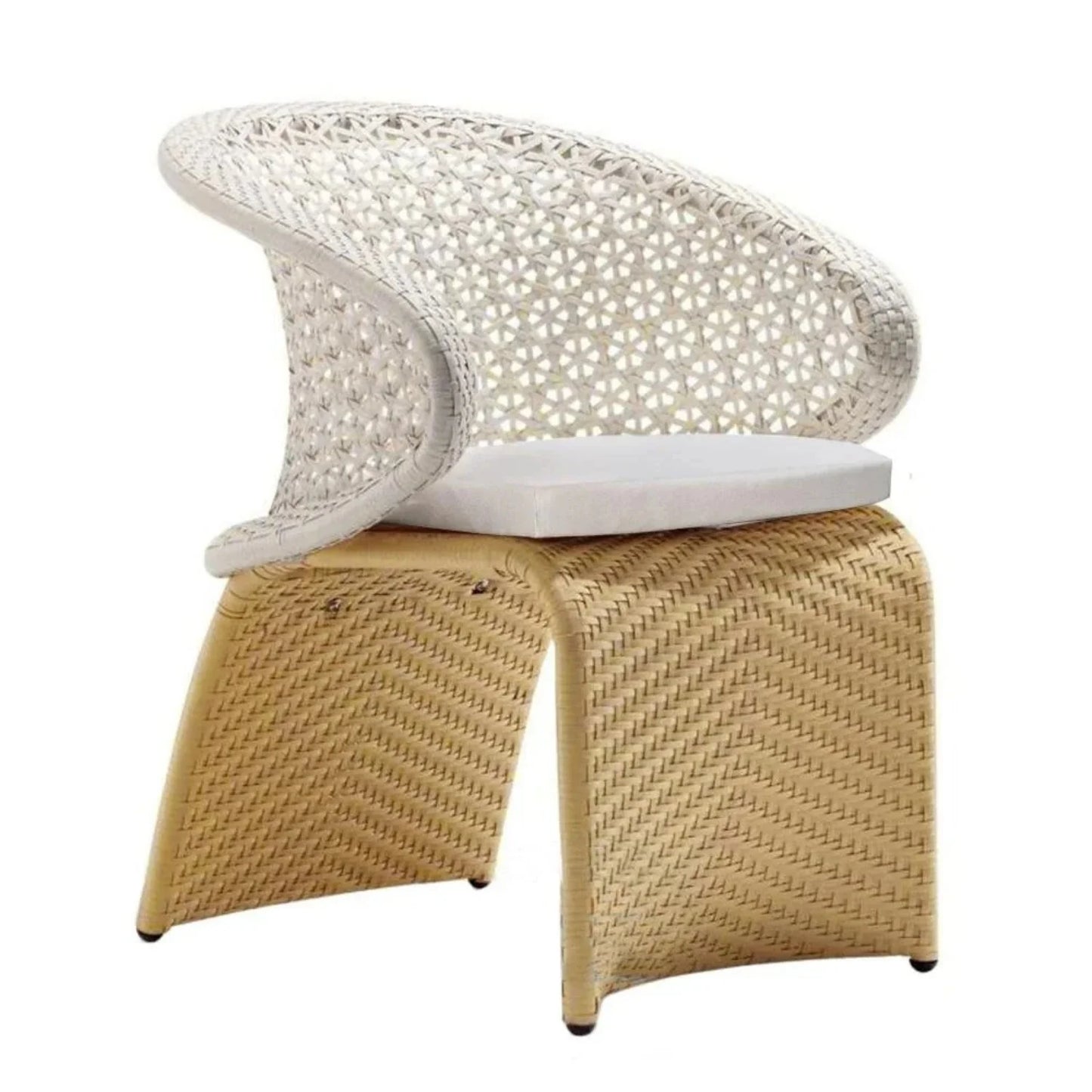 Zola 7 Pieces Outdoor Wicker Dining Set with Double Tone Armchairs
