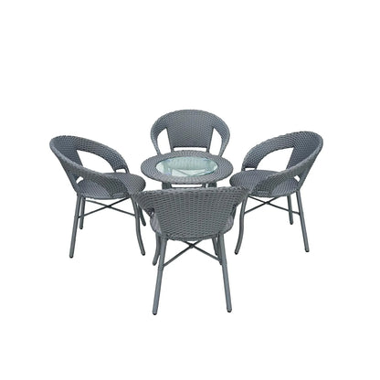 Mercedes 5-Piece Outdoor Rattan Wicker Patio Bistro Set