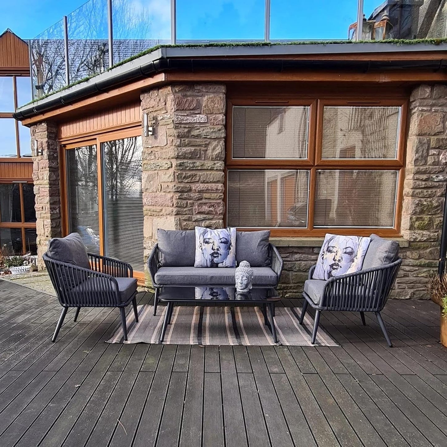 Shen 4 Piece Outdoor All-Weather Rope Sofa Set