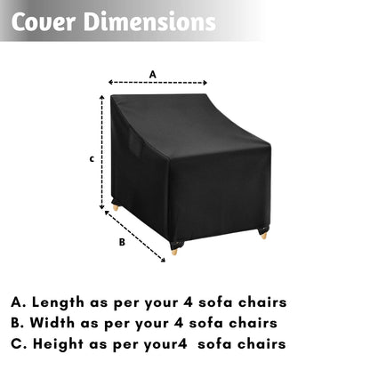 Ekisha Outdoor 4 Chairs Sofa Cover