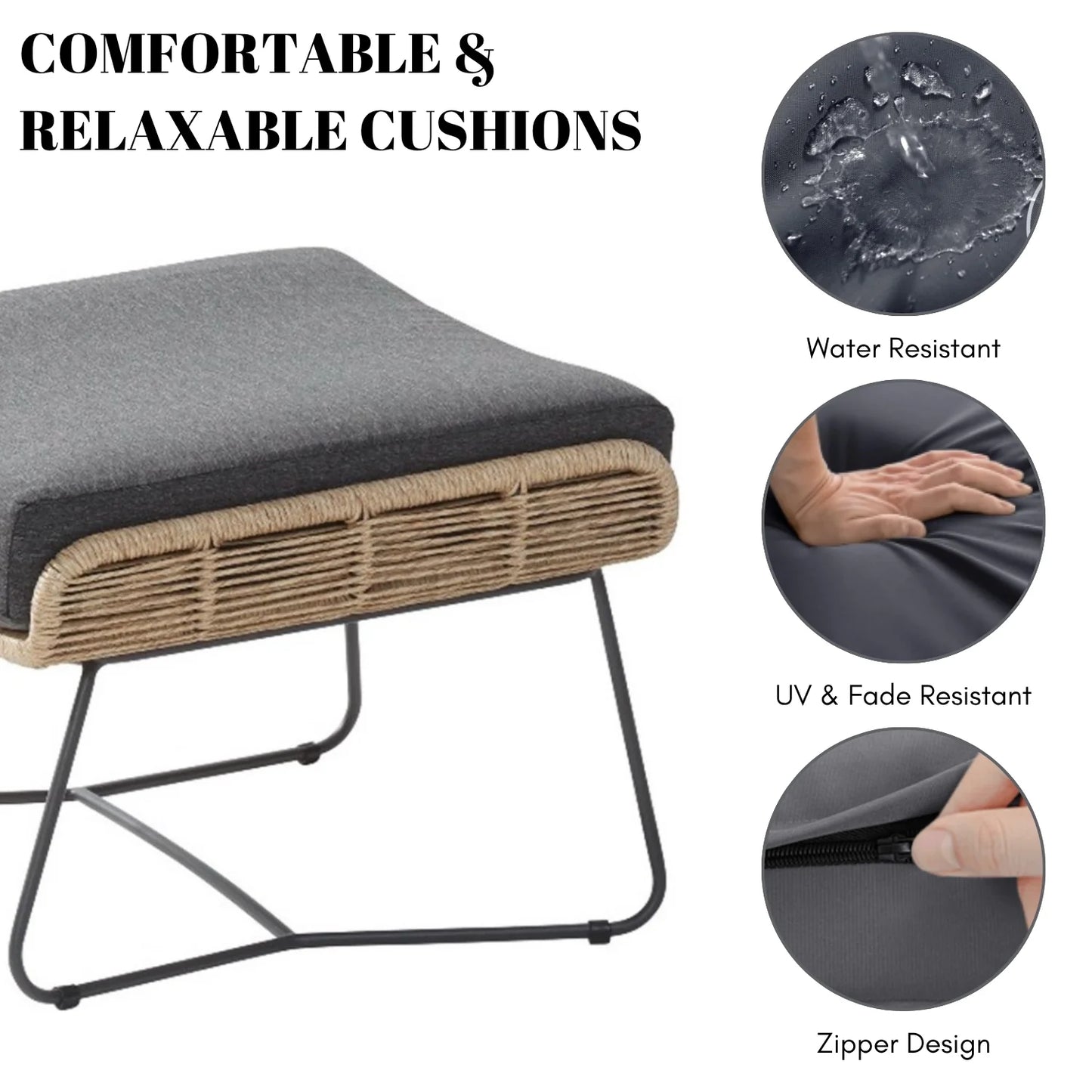 Lamees Outdoor All-Weather Rope Footstool