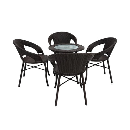 Falak 5-Piece Outdoor Rattan Wicker Patio Bistro Set