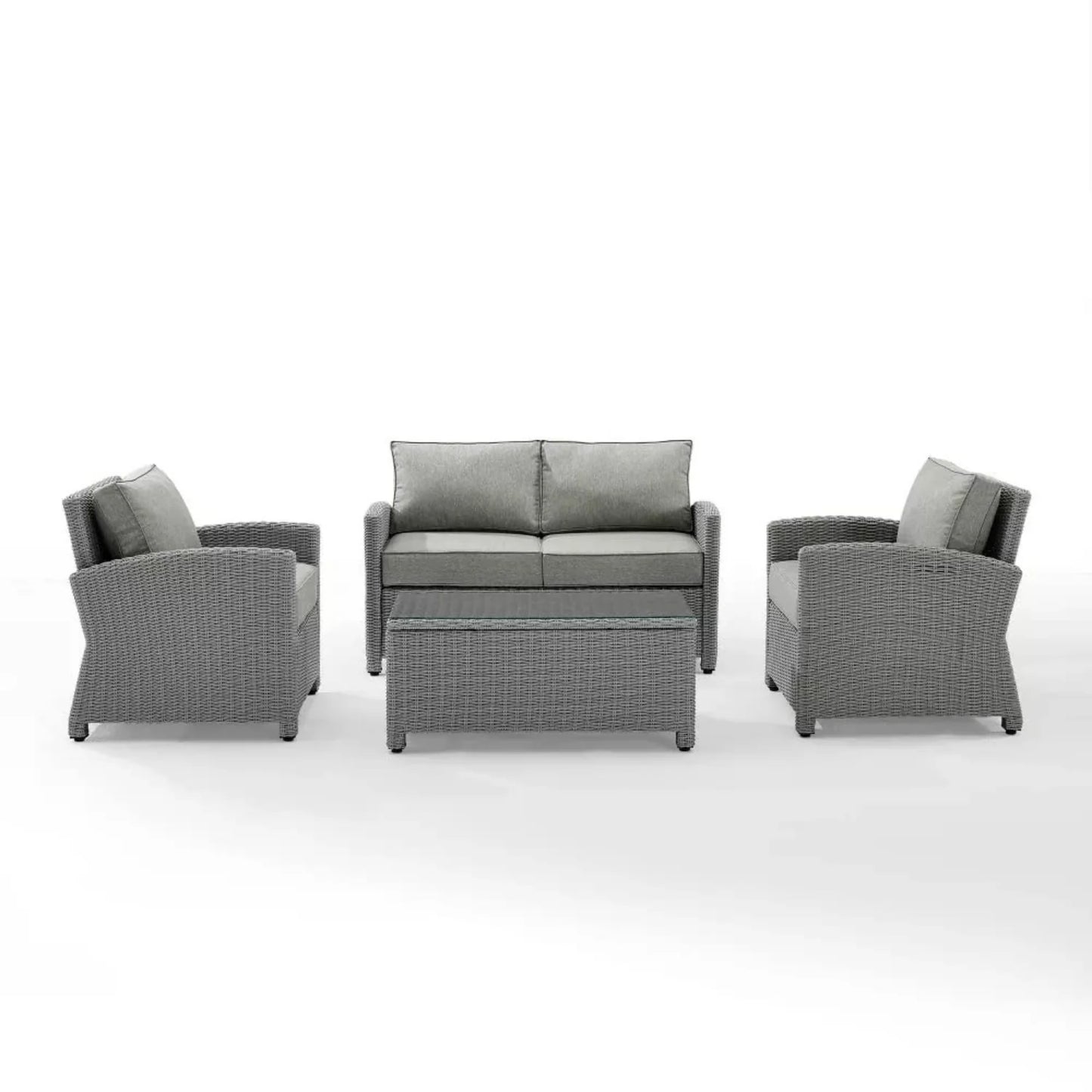 Qirat 4 Pieces Patio Furniture Set, Outdoor Sectional Sofa