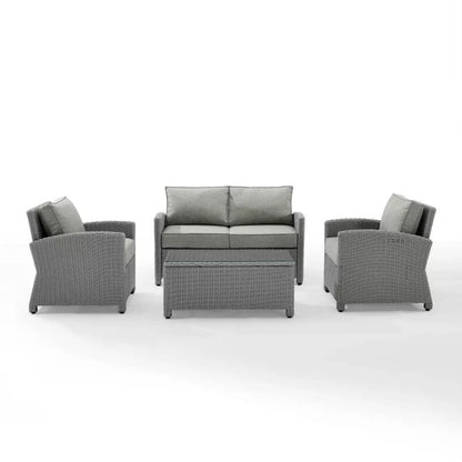 Qirat 4 Pieces Patio Furniture Set, Outdoor Sectional Sofa
