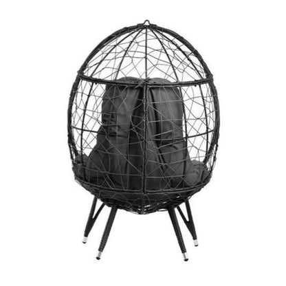Zahida Outdoor All-Weather Wicker Egg Chair (Grey)