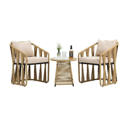 Harlow Outdoor Rope 3-Piece Patio Set