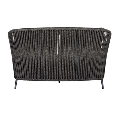 Delphine Outdoor Grey Rope Patio Daybed with Comfortable Dark Grey Cushion