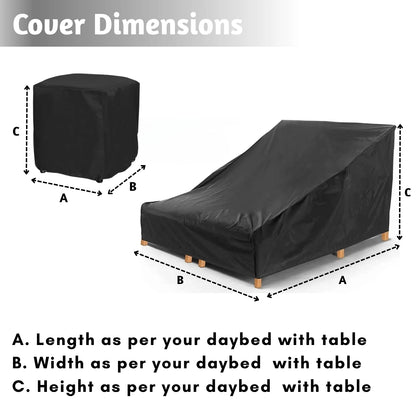 Farida Outdoor Daybed With Table Cover