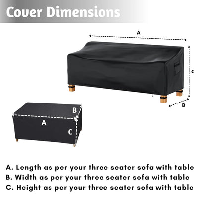 Outdoor Triple Seater With Table Sofa Cover