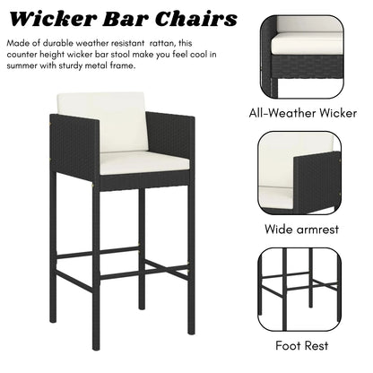 Sakura 5-Piece Outdoor Rattan Wicker Bar Set