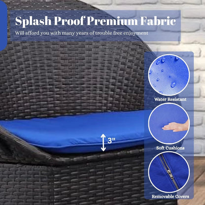 Solana 3-Piece Outdoor Rattan Wicker Patio Set