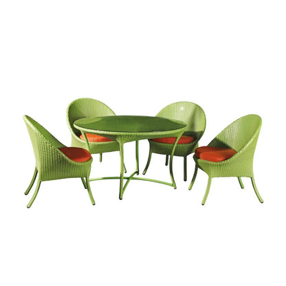 Kiranmayi Outdoor All-Weather Resistant Rattan Wicker 5-Piece Dining Set
