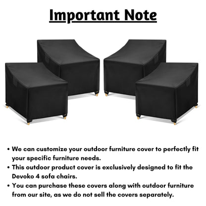 Ekisha Outdoor 4 Chairs Sofa Cover
