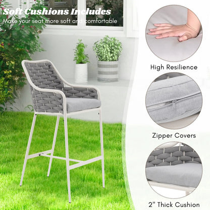 Autumn 2-Piece Outdoor Rope Bar Chairs – Stylish Comfort Built to Last