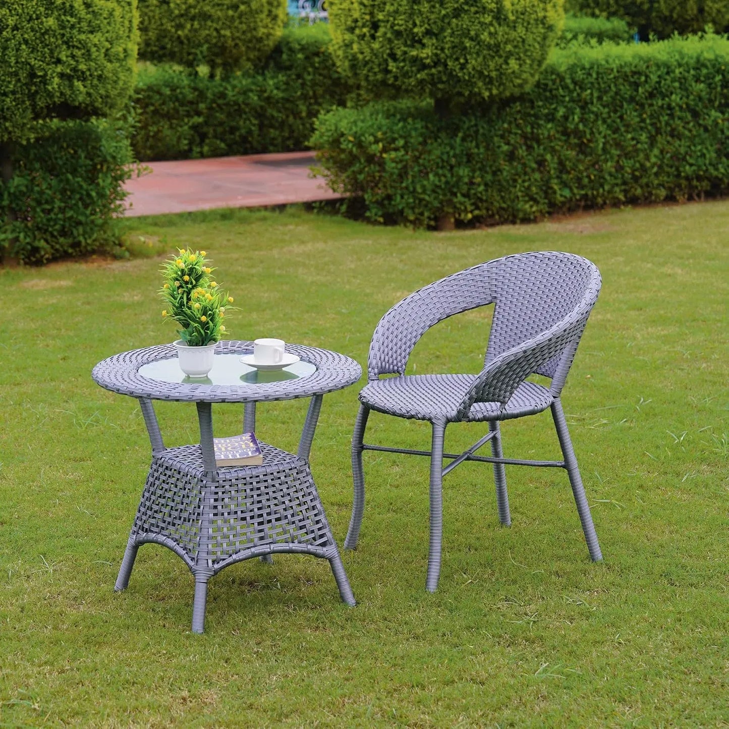 Soraya 3-Piece Outdoor Rattan Wicker Patio Bistro Set