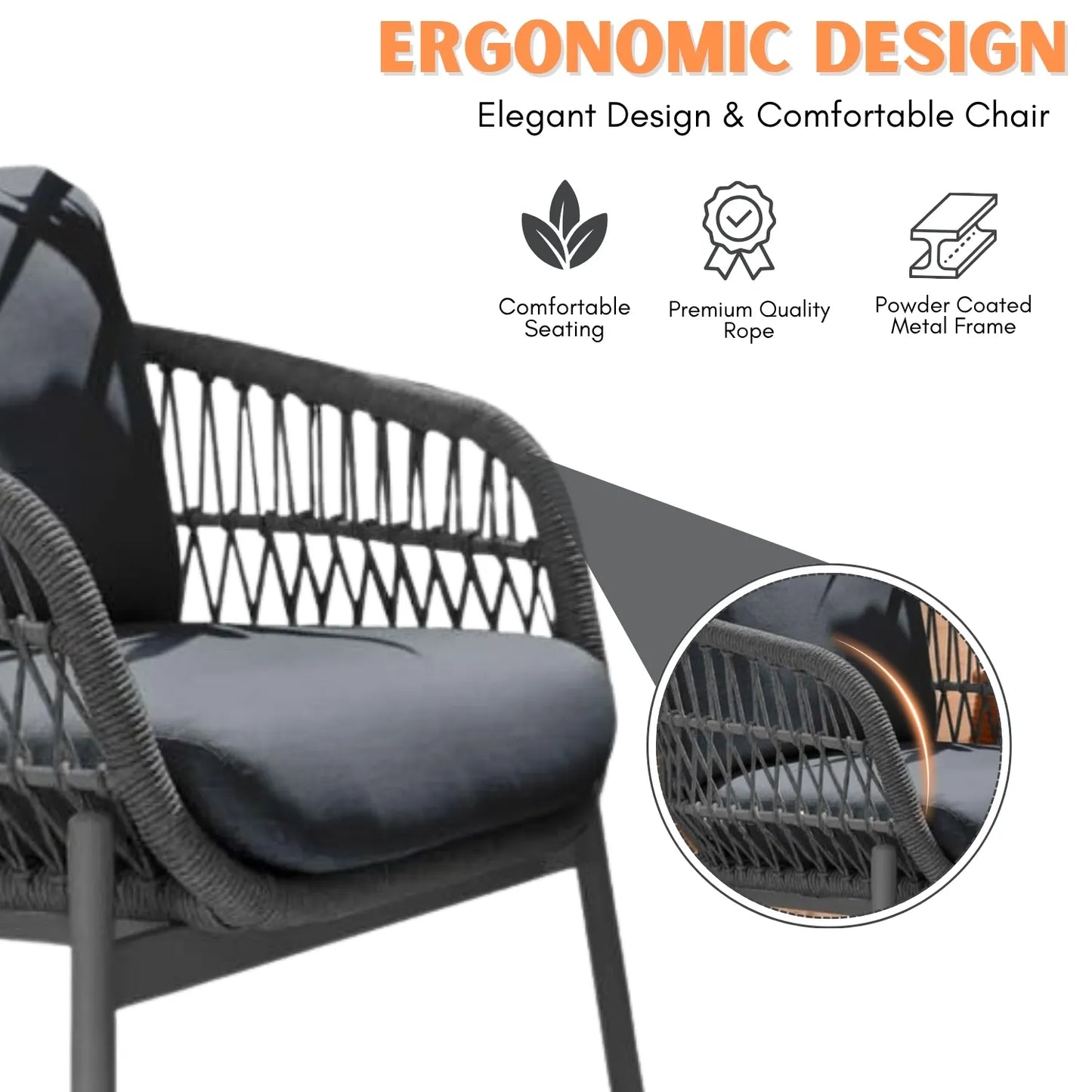 Komal Outdoor 4 Seater Rope Conversation Sofa Set