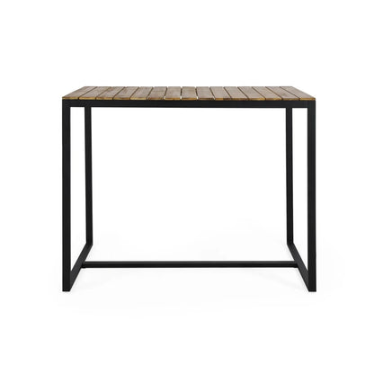 Lubna Outdoor Bar Table With Wooden Top