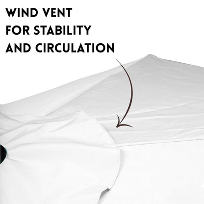 Lin 9ft White Color Outdoor Patio Umbrella with Centre Pole