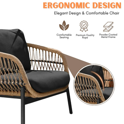 Latika Outdoor 4 Seater Rope Conversation Sofa Set