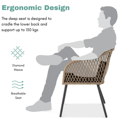 Poet Outdoor Wicker 3-Piece Patio Set