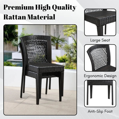 Aminata Outdoor Rattan Wicker Patio Dining Chairs