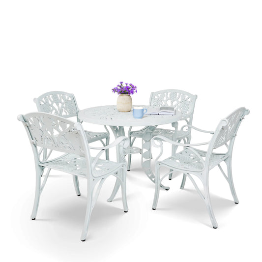 Gabriela Aluminium Outdoor 5-Piece Patio Bistro Set