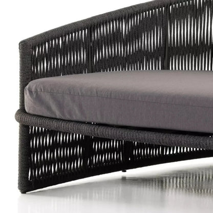 Elowen Outdoor Rope Braided Patio Furniture Daybed (Grey)