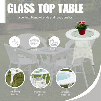 Kennedy 5-Piece Outdoor Rattan Wicker Patio Bistro Set