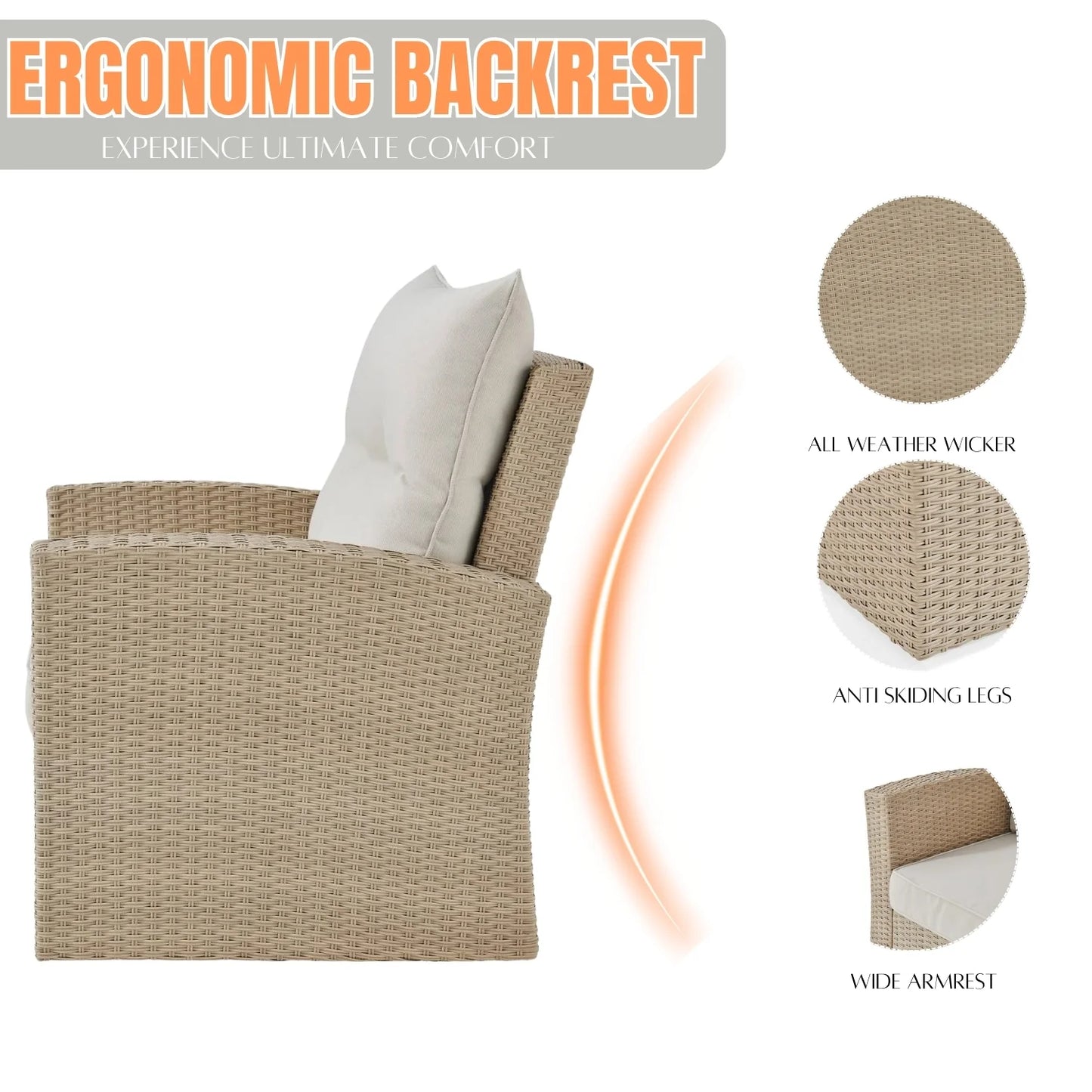 Hajar Outdoor All-Weather Wicker Single Seater Sofa