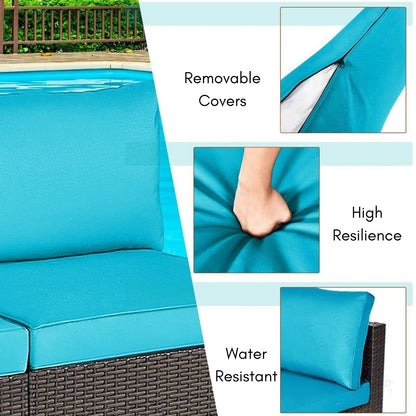 Juana 2-Piece Outdoor Wicker Armless Sofa
