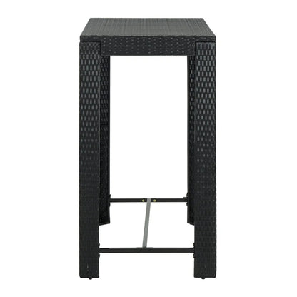 Kehinde Outdoor Rattan Wicker High Top Bar Table