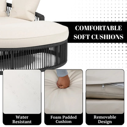 Outdoor Round Rope Daybed Sofa – Unique Design for Poolside
