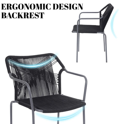 Evelina 3-Piece Outdoor Grey Rope Patio Set