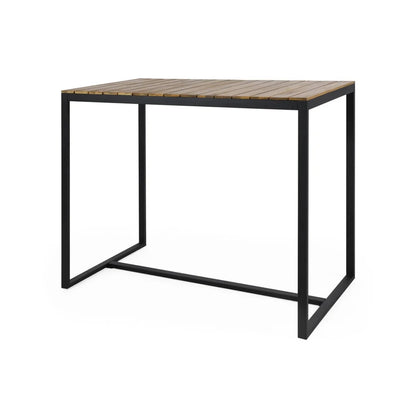 Lubna Outdoor Bar Table With Wooden Top