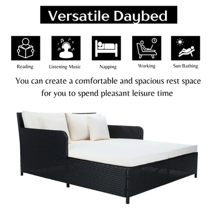 Katinka Outdoor Patio Double Seater Daybed For Garden, Poolside