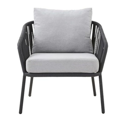 Azalea 4-Piece Outdoor Rope Patio Sofa Set (Black & Off-White)