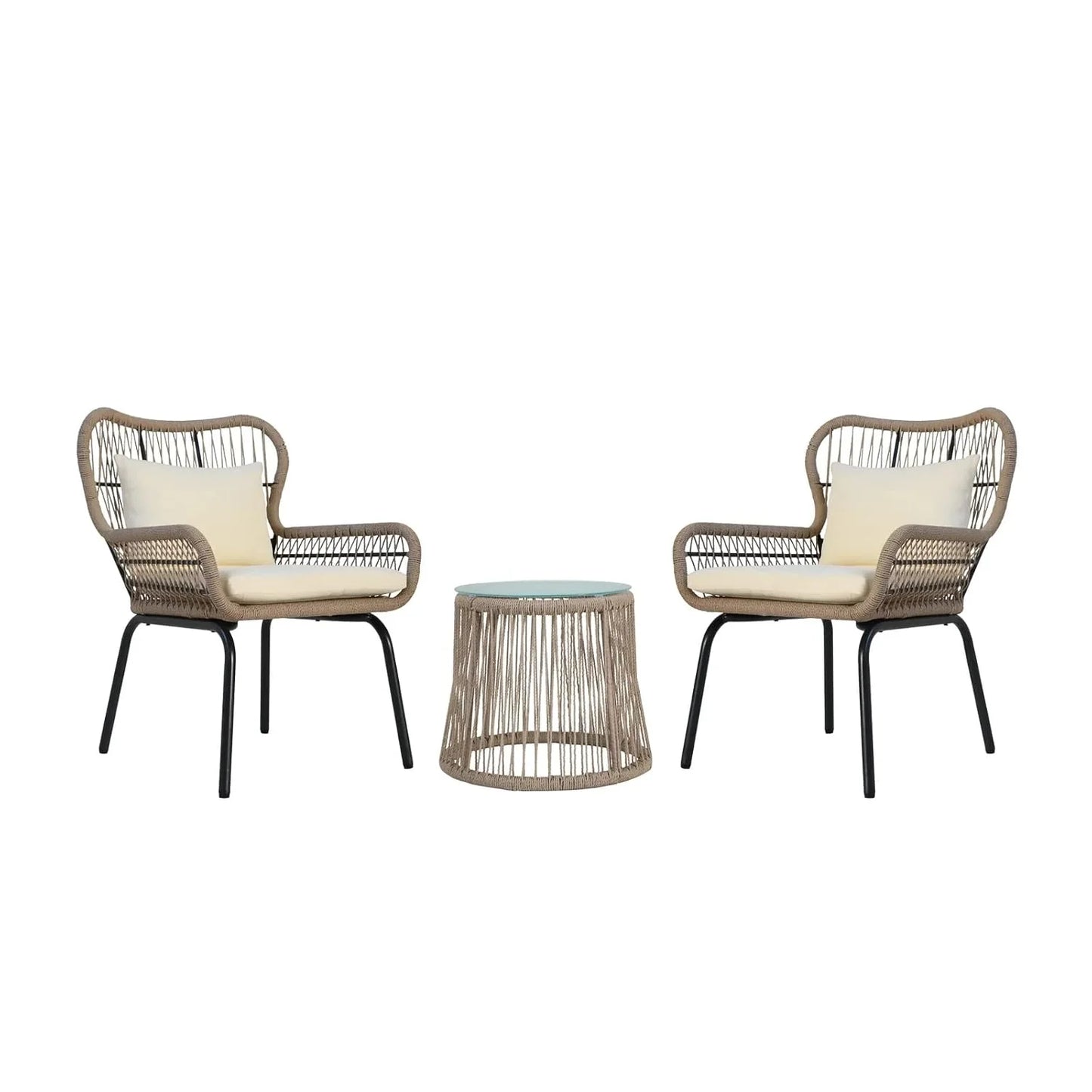 Lilou Outdoor Patio Garden 3 Piece All Weather Resistant Furniture Set