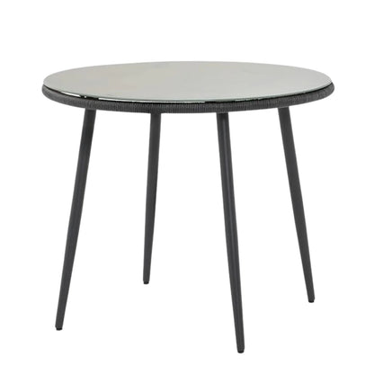 Isolde 5-Piece Outdoor Rope Patio Dining Set With Glass Top Table