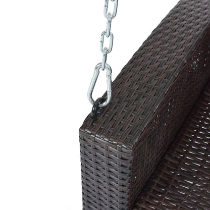 Yumiko Dark Brown Rattan Wicker Two Seater Sofa Swing