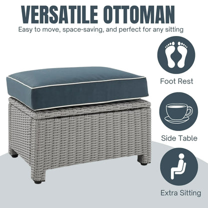Vittoria 7 Piece Outdoor Wicker Conversation Furniture Set