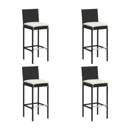 Qing 5-Piece Outdoor Rattan Wicker Bar Set with Wicker Top Table