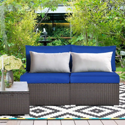 Ama 2-Piece Outdoor Wicker Armless Sofa