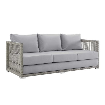 Aarini Outdoor Wicker Woven 6 Pieces Sectional Patio Furniture Set