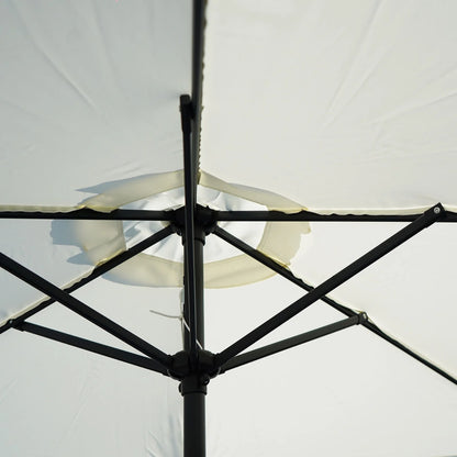 Lin 9ft White Color Outdoor Patio Umbrella with Centre Pole