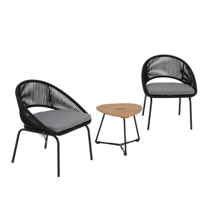 Josefina 3 Piece Garden Outdoor Rope Patio Set