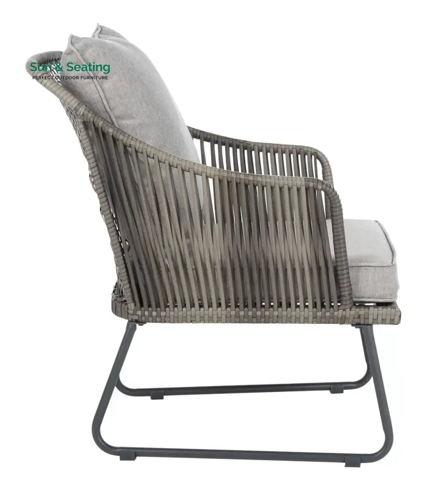 Aadhan Outdoor Patio Seating Set 2 Chairs and 1 Table Set (Grey) Coffee Table Sets